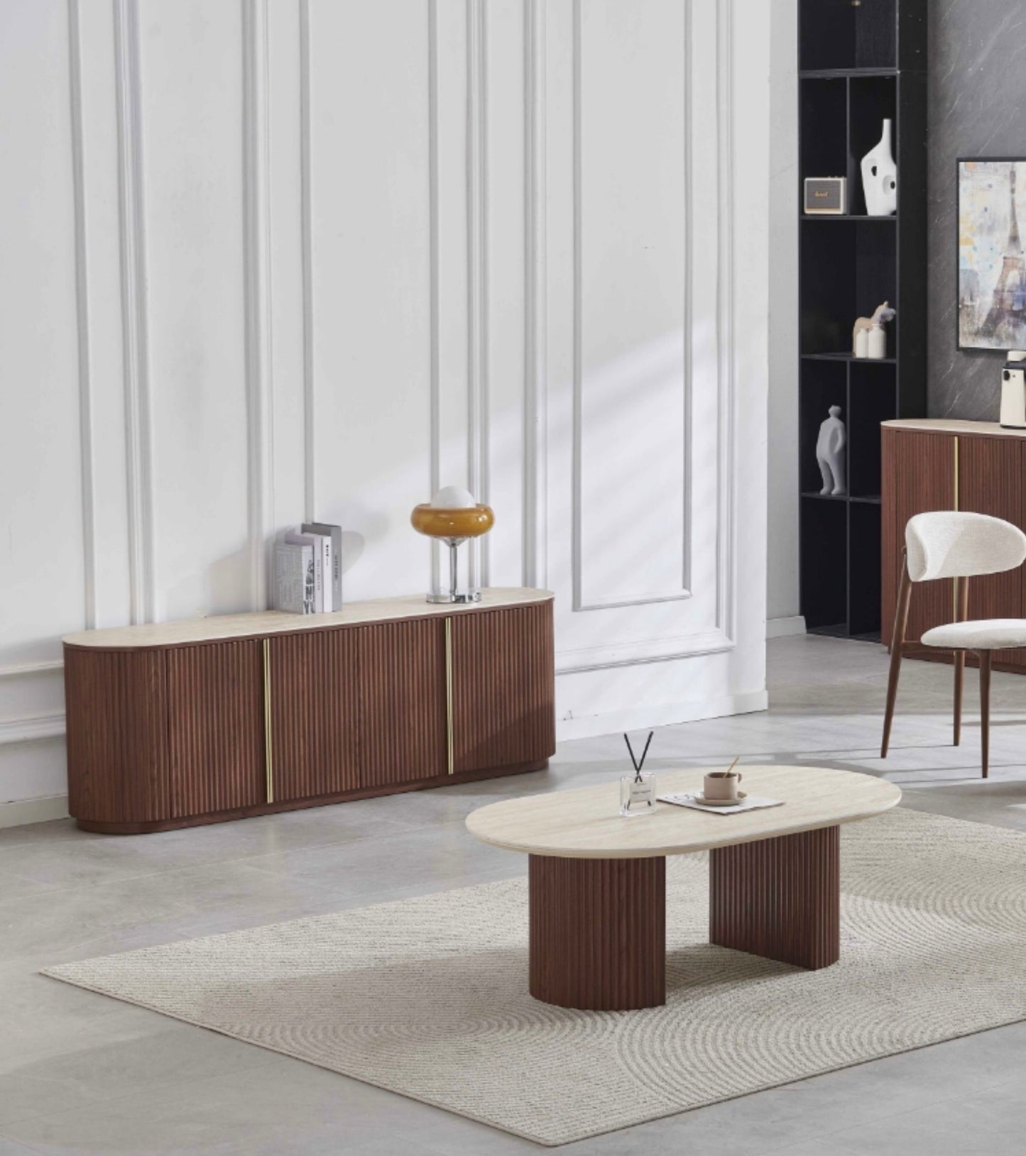 MTV CALYPSO NOYER PLATEAU TRAVERTIN CERAMIQUE 180