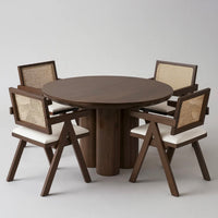 Table à manger effet travertin MAYA 110 cm